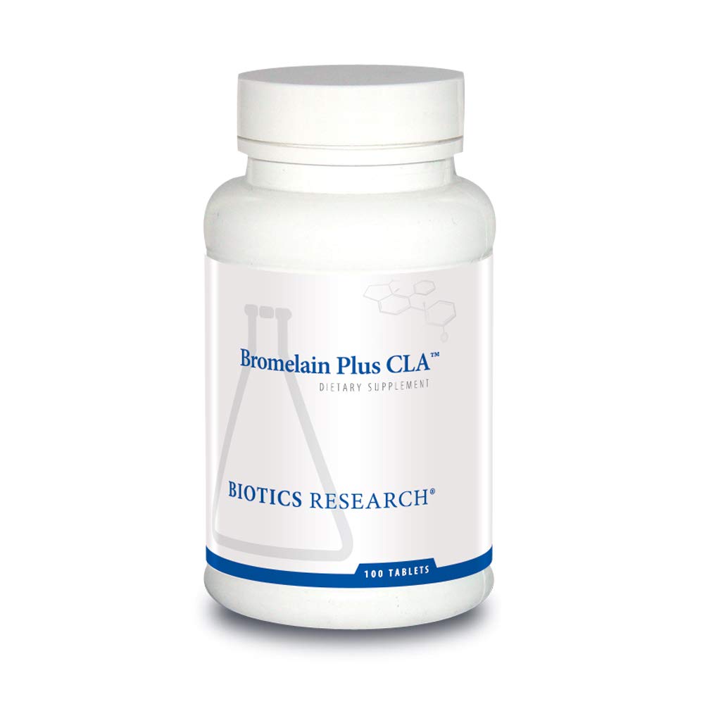Biotics Research Bromelain Plus CLA Προμήθειες Bromelain και Papain, παρέχει συμπληρωματική υποστήριξη ενζύμων, υποστηρίζει μυϊκή άνεση 100 δισκία