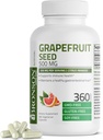 Bronson Grapefruit Seed Extract 500 MG per Serving Εσπεριδοειδή Paradisi Υποστηρίζει την Ανοσολογική Υγεία & βοηθά στη διατήρηση ενός Υγιούς Γαστρεντερικού Ελκυστήρα - μη ΓΤΟ, 360 κάψουλες χορτοφάγων