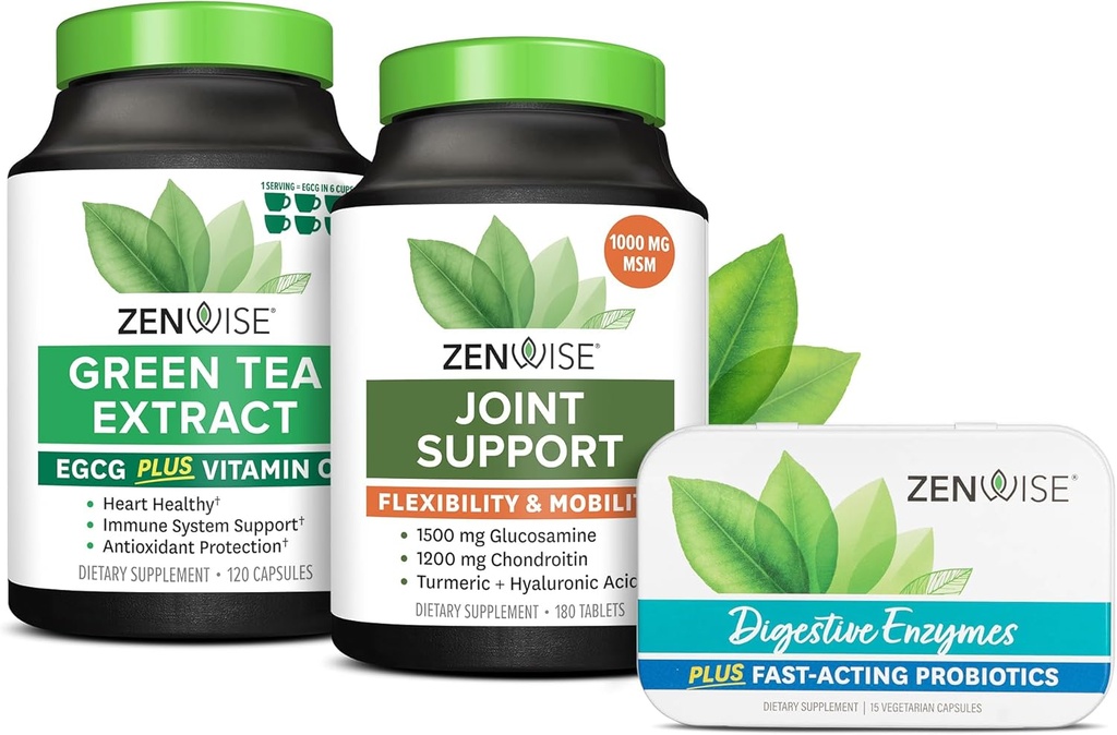 Zenwise Health Green Tea Extract, Κοινή Υποστήριξη, Free Travel Size Ένζυμα
