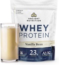 Ancient Nutrition Grass Fed Whey Protein, 23g Protein, Hydrolyzed Collagen Peptides, Organic Regenerative A2/A2 Milk Protein (35 Servings, Vanilla Bean)
