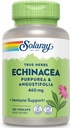SOLARAY Echinacea Purpurea & Angustifolia Root 460 mg | Healthy Immune & Respiratory Function Support | 180 VegCaps