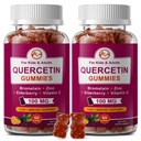 (2 Pack) Κουερσετίνη Gummies με Bromelain, Elderberry, Ψευδάργυρος και βιταμίνη C - Chewable Quercetin 700mg συμπλήρωμα για Ανοσία, Αλλεργία, Υποστήριξη γήρανσης - Vegan Gummies για ενήλικες & παιδί