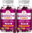 (2 Pack) Κουερσετίνη Gummies με Bromelain, Elderberry, Ψευδάργυρος και βιταμίνη C - Chewable Quercetin 700mg συμπλήρωμα για Ανοσία, Αλλεργία, Υποστήριξη γήρανσης - Vegan Gummies για ενήλικες & παιδί