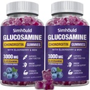 2 συσκευασίες Glucosamine Chondroitin Gummies - 3000MG πρόσθετο συμπλήρωμα κοινής υποστήριξης δύναμης με MSM & Elderberry, Ευελιξία, Αντιοξειδωτική ανοσοποιητική υποστήριξη Gummy για ενήλικες, άνδρες και γυναίκες