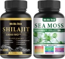 Sea Moss και Shilajit Capsule Bundle, Ashwagandha Rhodiola Rosea Ginseng Cordyceps Mushroom Ginkgo Biloba Sting Nattle Magic Moss Blendim Μαύρος σπόρος Turmeric Bladderwrack Burdock Μαύρο πιπέρι