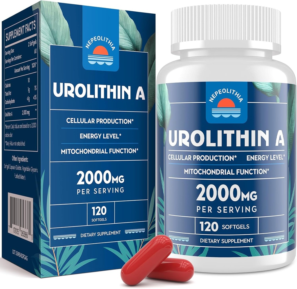Ουρολιθίνη A 2000mg, Χωρίς γλουτένη, 120 Softgels