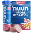 Nuun Sport Ηλεκτρολυτικά Δισκία με Μαγνήσιο, Ασβέστιο, Κάλιο, Χλωριούχο & Νάτριο, Χωρίς Γλουτένη & Vegan, Εσπεριδοειδή Φρούτα, 8 Συσκευασία (80 Σερβιέτες Σύνολο)