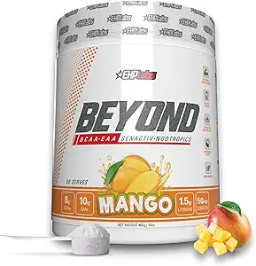 EHP Labs Beyond BCAA Powder Amino Acids συμπλήρωμα για την αποκατάσταση των μυών - 8g χωρίς ζάχαρη BCAAs Amino Acids Post Workout Recovery Powder & 10g EAA Amino Acids Powder - 60 Servings (Mango)