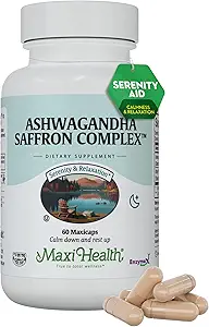 Ashwagandha Συμπληρώματα Σύμπλεγμα με Saffron – 600mg Ashwagandha Κάψουλες & 30mg Saffron Extract για την ανακούφιση του στρες, Mood & Calm – Kosher, 60 κάψουλες