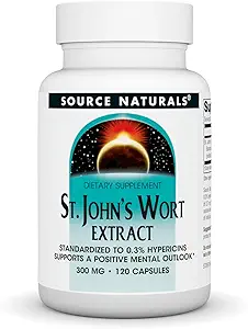 Source Naturals St John's Wort Extract 300 mg Υποστηρίζει μια θετική ψυχική προοπτική - 120 κάψουλες