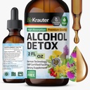 BIO KRAUTER Αλκοόλ Detox Βάμμα - Liver Cleanse & Detox Formula - Milk Thittle & Dandelion - Liquid Extract Υποστήριξη ήπατος - Αλκοόλ και ζάχαρη Χωρίς - Vegan Drops 2 Fl.Oz.