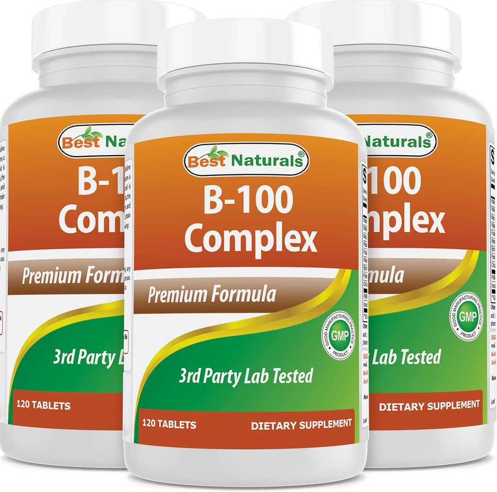 Best Naturals B 100 Complex 120 δισκία (B Complex Vitamins) (120 Count (Pack of 3))