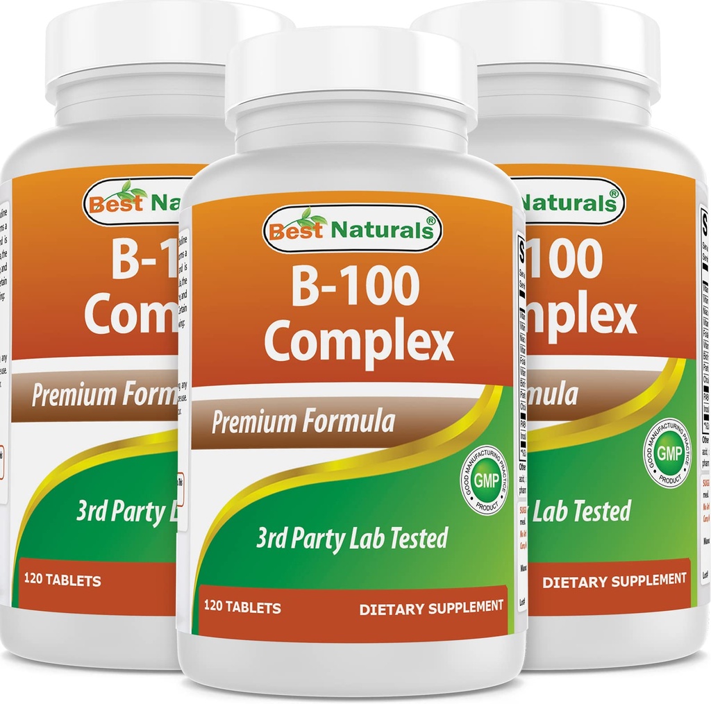 Best Naturals B 100 Complex 120 δισκία (B Complex Vitamins) (120 Count (Pack of 3))