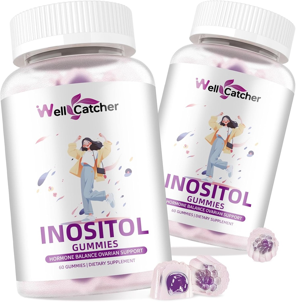 Inositol Gummies Myo-Inositol & D-Chiro Inositol Ιδανικό 40:1 Ratio Inositol συμπλήρωμα με Omega-3 Βιταμίνη D3 Υποστηρίζει υγιή ωορρηξία Κύκλος Κανονικότητα Grape Flavor 2 συσκευασίες