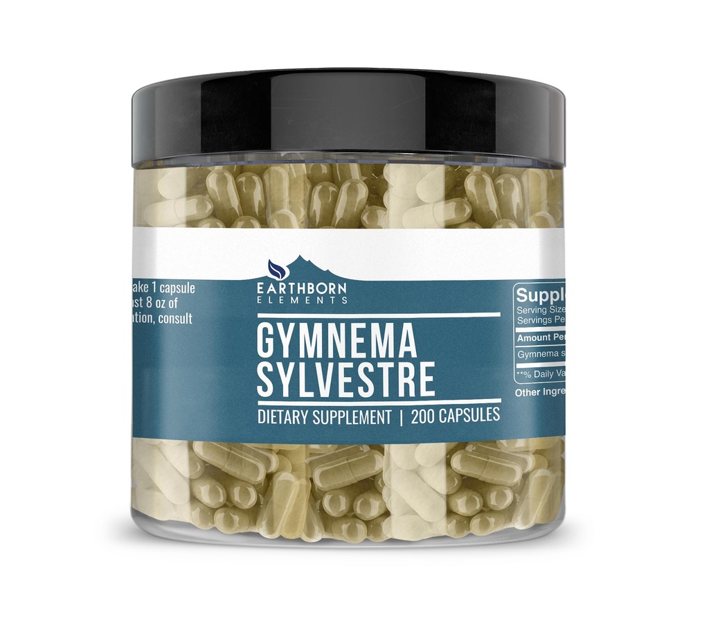 Earthborn Elements Gymnema Sylvestre 200 Κάψουλες, Καθαρά & Αδιάλυτα, Χωρίς Πρόσθετα