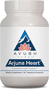 Ayush Herbs Arjuna Heart, Herbal Supplement for Heart Support, Heart-Protection Capsules for Men and Women, 90 Vegetarian Capsules
