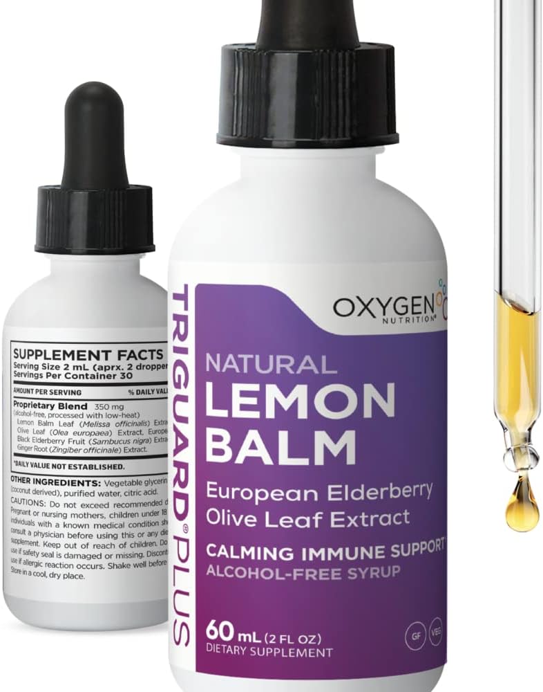 TriGuard Lemon Balm Plus - εκχύλισμα βάλσαμου λεμονιού, Elderberry, Olive Leaf Extract Βάμμα 2 fl oz 