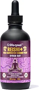 Life Cykel - εκχύλισμα μανιταριών Reishi με το Wild Kakadu Plum - Ισχυρό συμπλήρωμα υποστήριξης ανοσοποιητικού και ύπνου, πλούσιο σε βιταμίνη C Mushroom - 4 Fl Oz