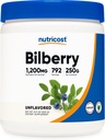 Nutricost Bilberry σκόνη 250 γραμμάρια - Χωρίς γλουτένη και μη ΓΤΟ