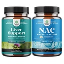 Bundle of Liver Cleanse Detox & Repair - Milk Thistle for Digestion & Immune Health - Ginger Root Choline Dandelion Root and NAC Supplement N-Acetyl Cysteine 600mg- High Absorption NAC 600 mg Capsules