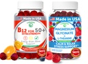 Lunakai USA Made Vitamin B12 for Adults 50+ & Magnesium Glycinate Gummies Bundle, Supports Energy, Mood, Relaxation & Stress Relief, Non-GMO, Vegan, 60ct Each