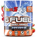 G Fuel Dragon Ball Z Energy Drink Powder, Pre Trayout Caffeine Mix for Gaming, Sugar Free Focus Amino, Βιταμίνη + Αντιοξειδωτικά, 9.8oz (Strawberry Lychee, 40 Servings)