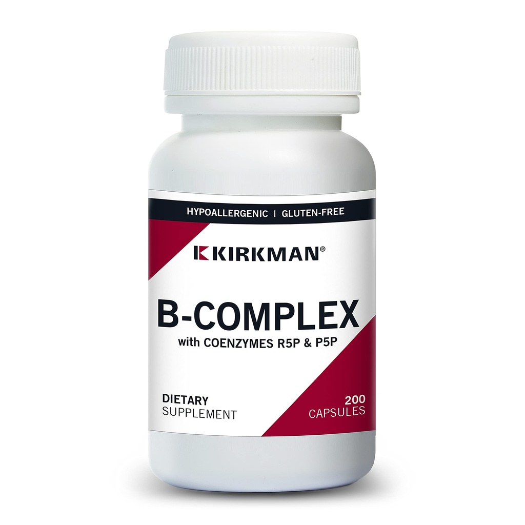 Kirkman B-Complex με Συνένζυμα R5P & P5P - Hypoallergenic - 200 κάψουλες χορτοφάγων