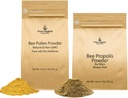 PURE αρχικά ΣΥΣΤΑΤΙΚΑ Bee Pollen σκόνη και Bee Propolis powder Bundle, 1 lb Καθένα, χωρίς πληρωτικά, Εργαστήριο Επαληθευμένο