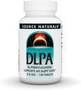 Source Naturals DLPA DL- Phenylalanine, Υποστηρίζει μια κατάσταση συναγερμού * - 375 mg - 120 δισκία