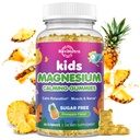 Kids Μαγνήσιο Gummies, Μαγνήσιο Γλυκινικό Gummies για παιδιά & ενήλικες με L-Θεανίνη, Χαμομήλι, Λικέρ, Βιταμίνη D, B6 για ύπνο, χαλάρωση, εγκέφαλος & μύες, ζάχαρη χωρίς ανανά 60ct