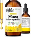 Wild & Organic Maca Ashwagandha σταγόνες για τους άνδρες και τις γυναίκες - Περουβιανή ρίζα Maca και Ashwagandha βάμμα για τη συνολική υποστήριξη - Vegan, ζάχαρη & αλκοόλ-ελεύθερο συμπλήρωμα εκχύλισμα - 2 fl oz