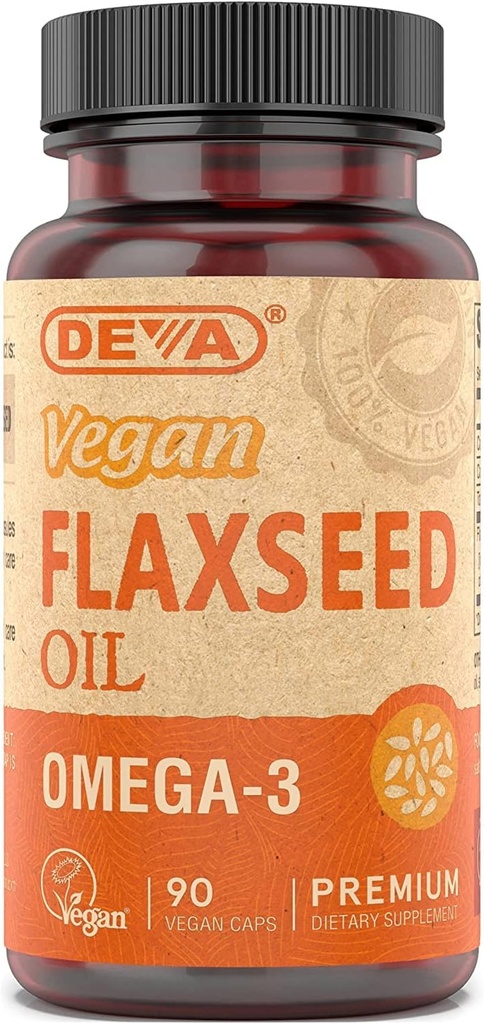 Deva Vegan Βιταμίνες Λάδι λιναρόσπορου, 500 MG, Vegan, 90 Vcap (4 συσκευασία)