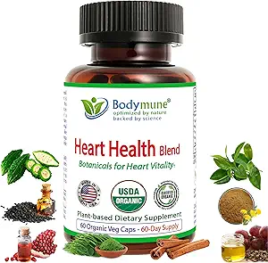 CholesterolSupport Heart Health Blend | USDA Organic Supplement w/Extracts of Green Tea, Dandelion, Bitter Melon, Moringa | 60-Day Supply | Vegan, Non-GMO, Gluten-Free, Made in USA