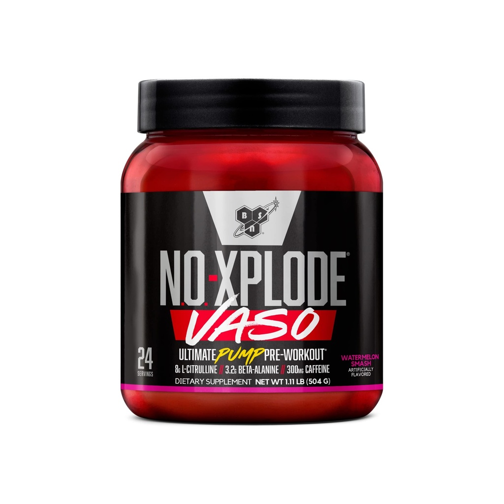 BSN N.O.-XPLODE Vaso Pre Workout Powder με 8g L-Citrulline και 3,2g Beta-Alanine and Energy, Γεύση: Watermelon Smash, 24 Υπηρεσίες