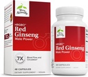 Terry Φυσικά HRG80 Red Ginseng Ανδρική δύναμη - Κυκλοφορία αίματος & συμπλήρωμα υποστήριξης αντοχής - Συμπλήρωμα διατροφής με Ginseng & ψευδάργυρο - συμπλήρωμα βοτάνων για την ενεργειακή υποστήριξη - 48 κάψουλες