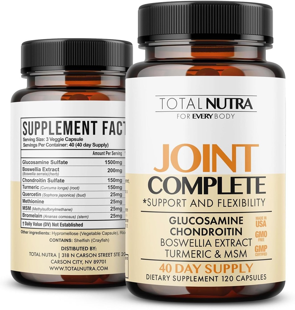 Glucosamine Chondroitin MSM Turmeric 2100mg – Κοινές Ολοκληρωμένες κάψουλες, Σύνθετη Ενίσχυση Κοινή Συμπλήρωμα Υποστήριξης για Ενήλικες Χέρια Πίσω Κινητικότητα Γονάτου – Συμπληρώματα Υγείας Οστών & Κοινών για Άνδρες & Γυναίκες