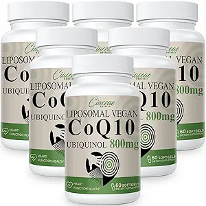 Liposomal CoQ10 800mg Ubiquinol Softgel, Max απορρόφηση Ubiquinol Coenzyme Q10, Ubiquinol CoQ10 συμπλήρωμα για αντιοξειδωτικό, λειτουργία καρδιάς & παραγωγή ενέργειας, Pure CoQ10 800mg, 360 Vegan Softgels