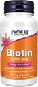 Τώρα Συμπληρώματα Τροφίμων, Biotin 5.000 mcg, Amino Acid Μεταβολισμός *, Παραγωγή Ενέργειας *, 60 κάψουλες Veg
