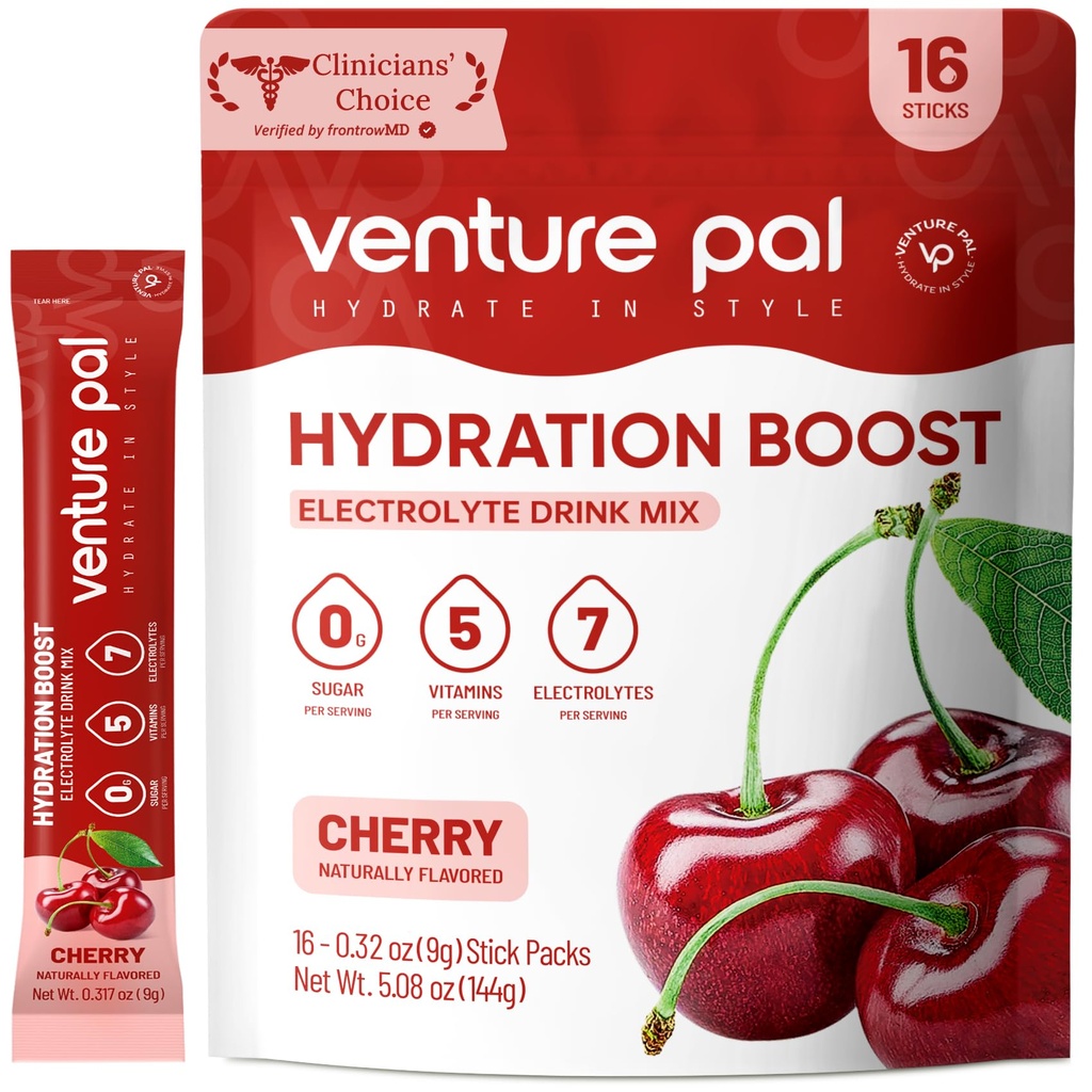 Venture Pal Sugar Free Electrolyte Powder Packets - Liquid Daily IV Drink Mix for Rapid Hydration & Party Recovery 