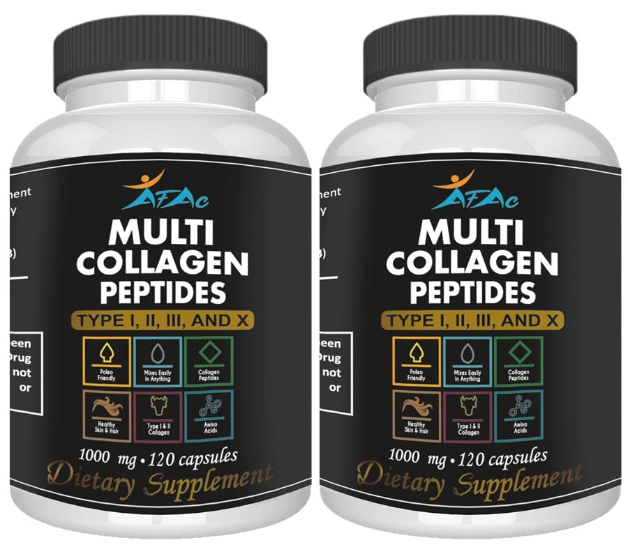 VITAMISAN Multi Collagen Plus Χάπια (Type I, II, III, X) για την καταπολέμηση της γήρανσης, των μαλλιών, του δέρματος, των νυχιών και της κοινής υποστήριξης, 80 ημερήσια προσφορά 240 κάψουλες