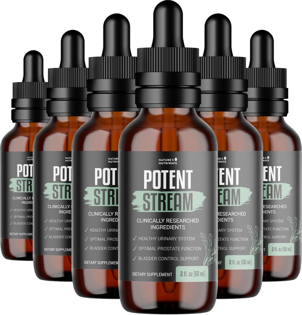 PotentStream Drops - Original Formula, Natural Liquid Supplement with Plant Extracts | 100% Natural, Made in USA, 6 Month Supply