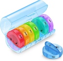 Sukuos Large Weekly Pill Organizer 2 φορές την ημέρα, Daily Pill Box 7 Day Easy to Open with Double Protection, AM Pill Case for Medicine/Vitamin/Fish Oil/Supplements (Blue)