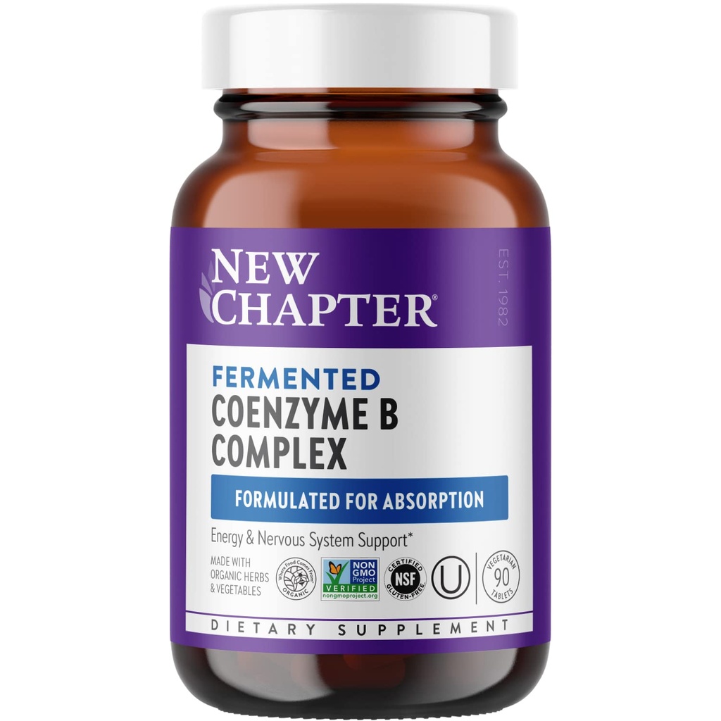 New Chapter Vitamin B Complex – Ζυμωμένο συνένζυμο Β Complex Πλούσιο σε Βιταμίνη Β12 + Βιταμίνη Β6 + Βιοτίνη + Κατασκευασμένο με βιολογικά συστατικά - 90 ct