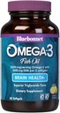 Bluebonnet Nutrition Omega-3 Brain Formula Natural Wild Caught Tricheride Form DHA 860 mg EPA 120 mg - Υψηλής συγκέντρωσης Συμπυκνωμένη γνωστική υγεία και ευεξία Υποστήριξη συμπλήρωμα - χωρίς γλουτένη - 60 Softgels