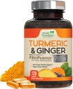 Turmeric Curcumin Supplement - 2200mg Curcumin Complex & 400mg Organic Ginger per Serving - 95% Curcuminoids & BioPerine Black Pepper for Best Absorption & Joint Support, Bottled in USA - 120 Capsules