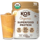 KOS Vegan Protein Powder, Σοκολάτα Φυστικοβούτυρο - Μείγμα πρωτεΐνης χαμηλής περιεκτικότητας σε υδατάνθρακες, USDA Organic Superfood with Vitamins & Minerals - Keto, Soy, Dairy Free - Αντικατάσταση γεύματος για γυναίκες & άνδρες - 10