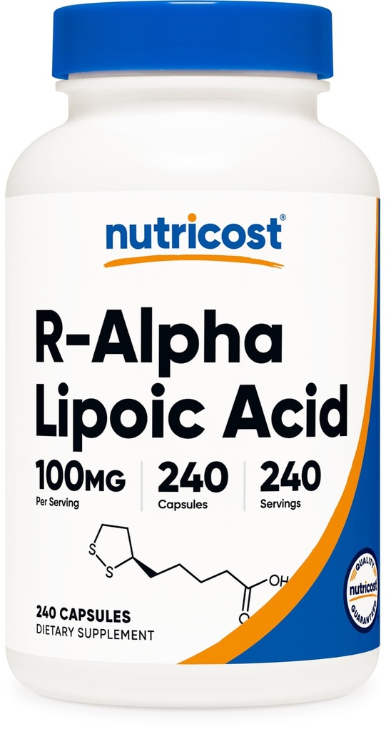 Nutricost R-Alpha Lipoic Acid 100mg, 240 Capsules - Veggie Caps, Vegan, Non-GMO, Gluten Free
