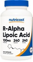 Nutricost R-Alpha Lipoic Acid 100mg, 240 Capsules - Veggie Caps, Vegan, Non-GMO, Gluten Free