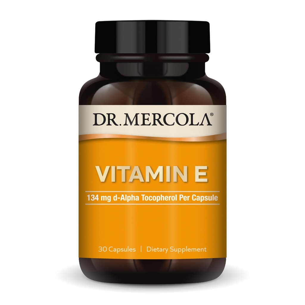Dr. Mercola Vitamin E - Supports Healthy Skin & Antioxidant Status - Tocopherols and Tocotrienols Blend - Non-GMO, Gluten-Free & Soy-Free - 30 Capsules (30 Servings)