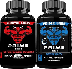 Prime Labs Prime Test Testosterone Booster + Night Duty Sleep Supplement